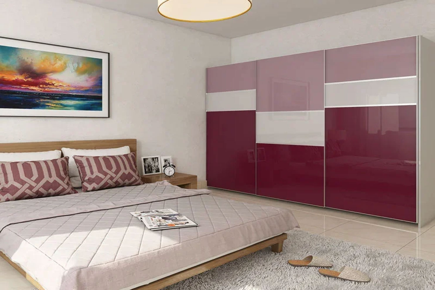 Best wood straight wardrobe design by Homzelite